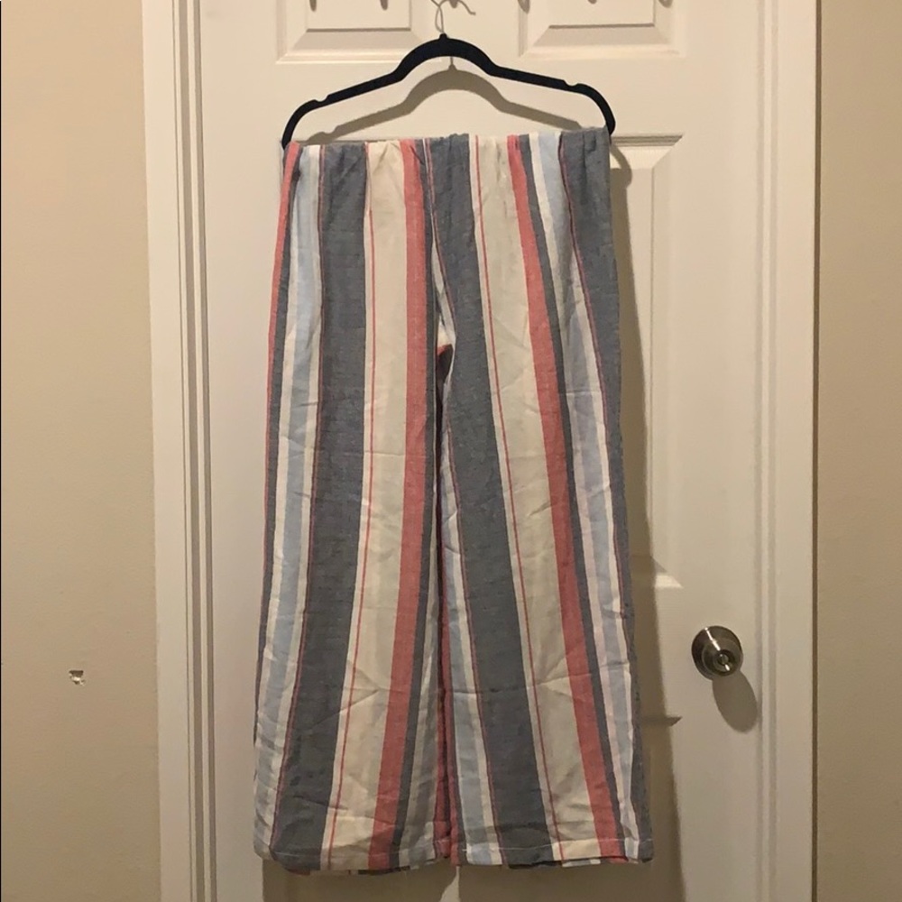 Striped Wide Leg Beach Pants